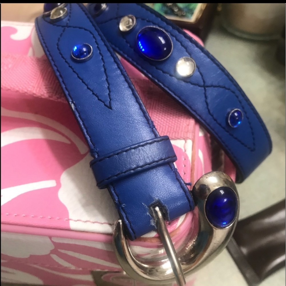 Escada Blue Jewel Belt